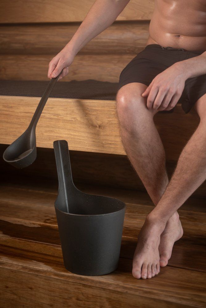 Rento Pisara Sauna Pail Bio-composite - Peat/Black