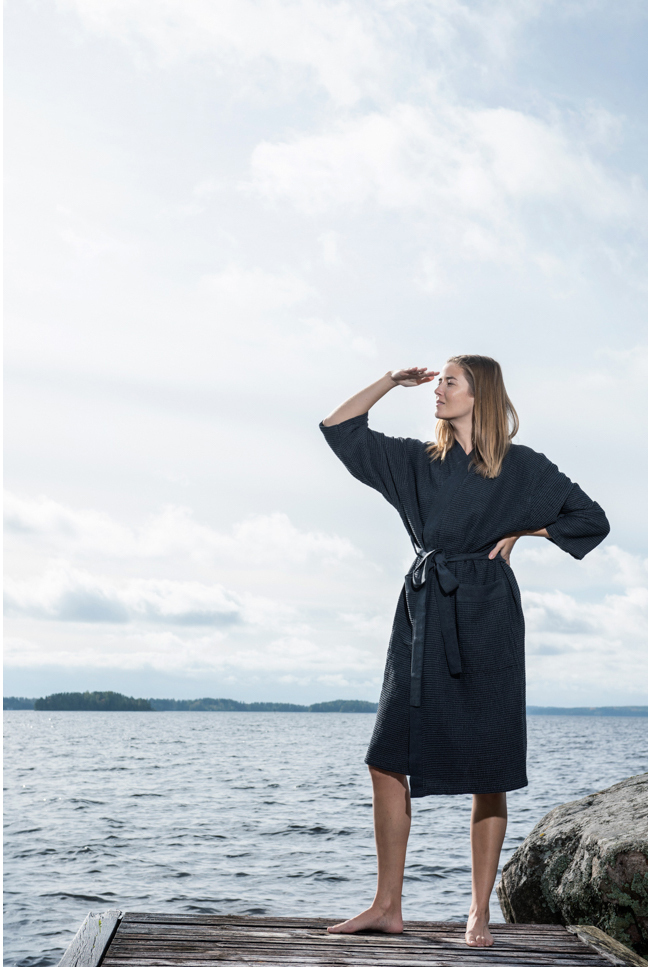 Rento Kenno Sauna Bathrobe - Black - S/M