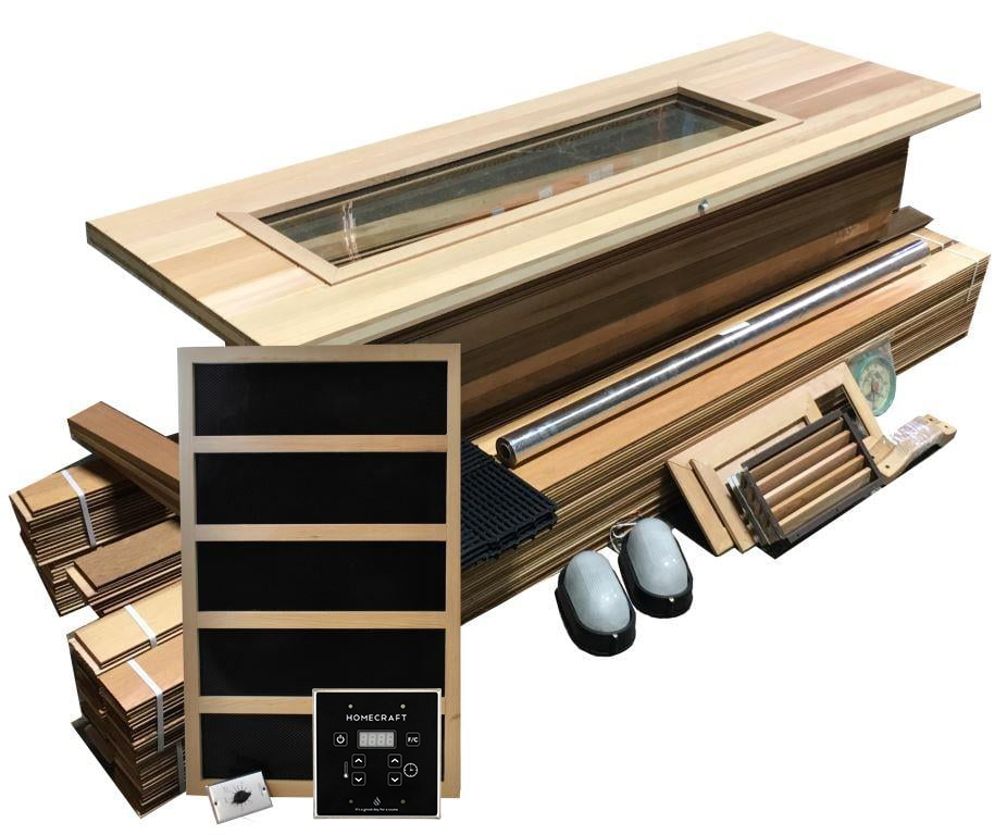 DIY Sauna Kit 4' x 6' - Infrared Sauna Room Package- 2400 Watt Infrared Heater