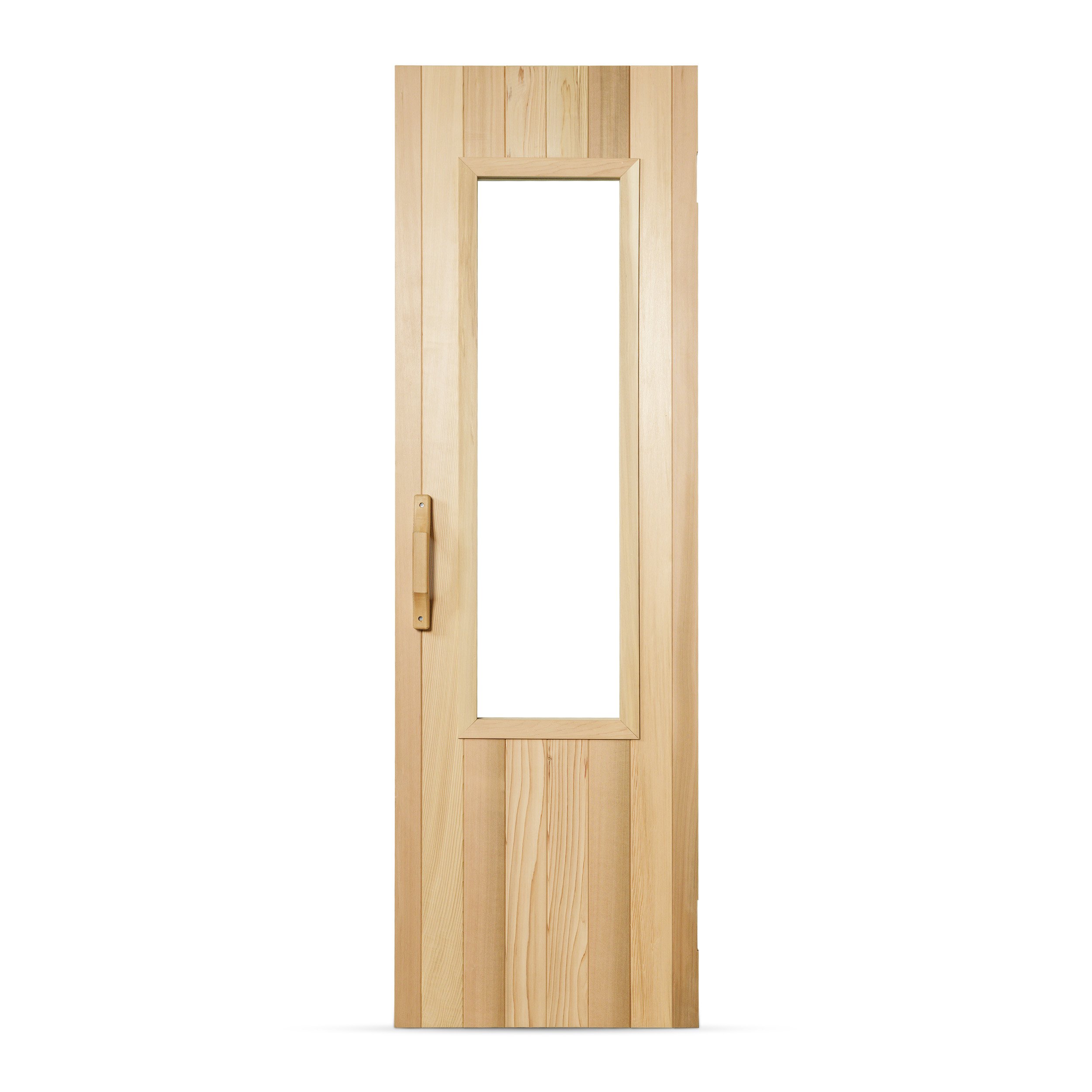 Insulated Red Cedar Sauna Door with Window, Tempered Glass Window Sauna Room Door, Barrel Sauna Door