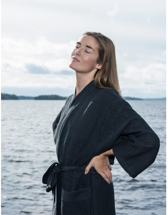 Rento Kenno Sauna Bathrobe - Black - L/XL