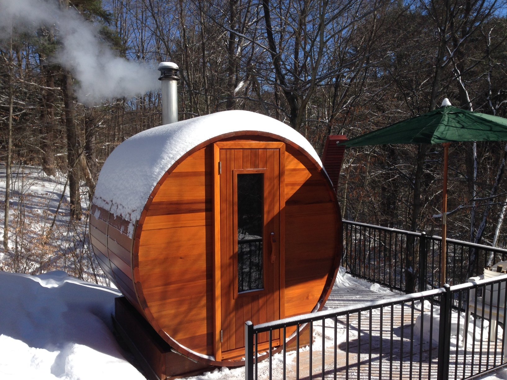 Barrel Sauna Kit - Outdoor Barrel Sauna Room 7' x 12' -Wood Fired Heater  with Change Room : Sauna Heaters - Electric Sauna Heater | Wood Fired Sauna  Stoves | infrared Sauna Heaters | Sauna Parts