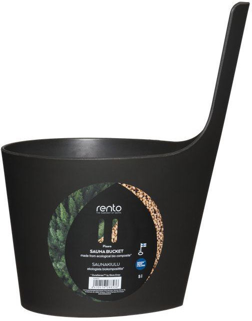 Rento Pisara Sauna Pail Bio-composite - Peat/Black - Finnish Sauna Accessories