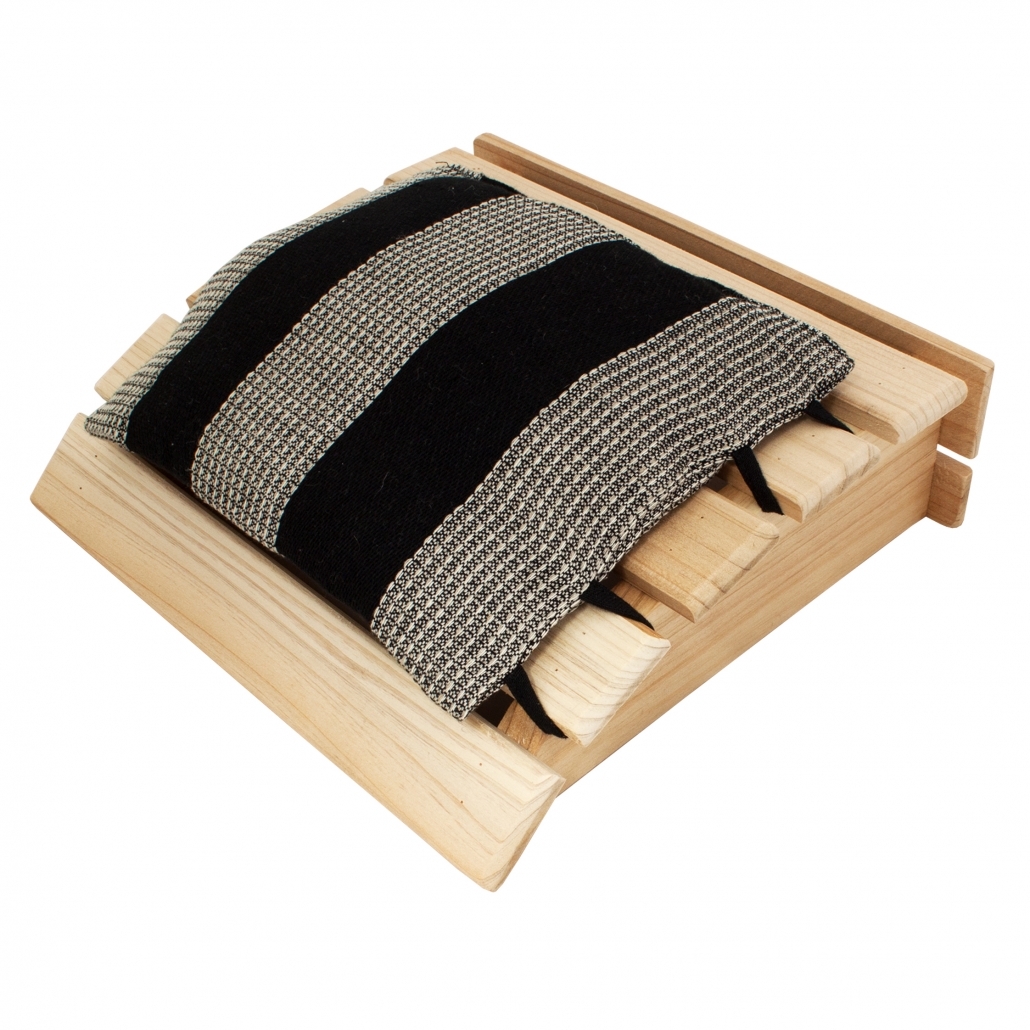 Emendo Wooden Head Rest & Sauna Pillow - Black - Finnish Sauna Accessories